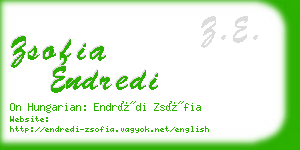 zsofia endredi business card